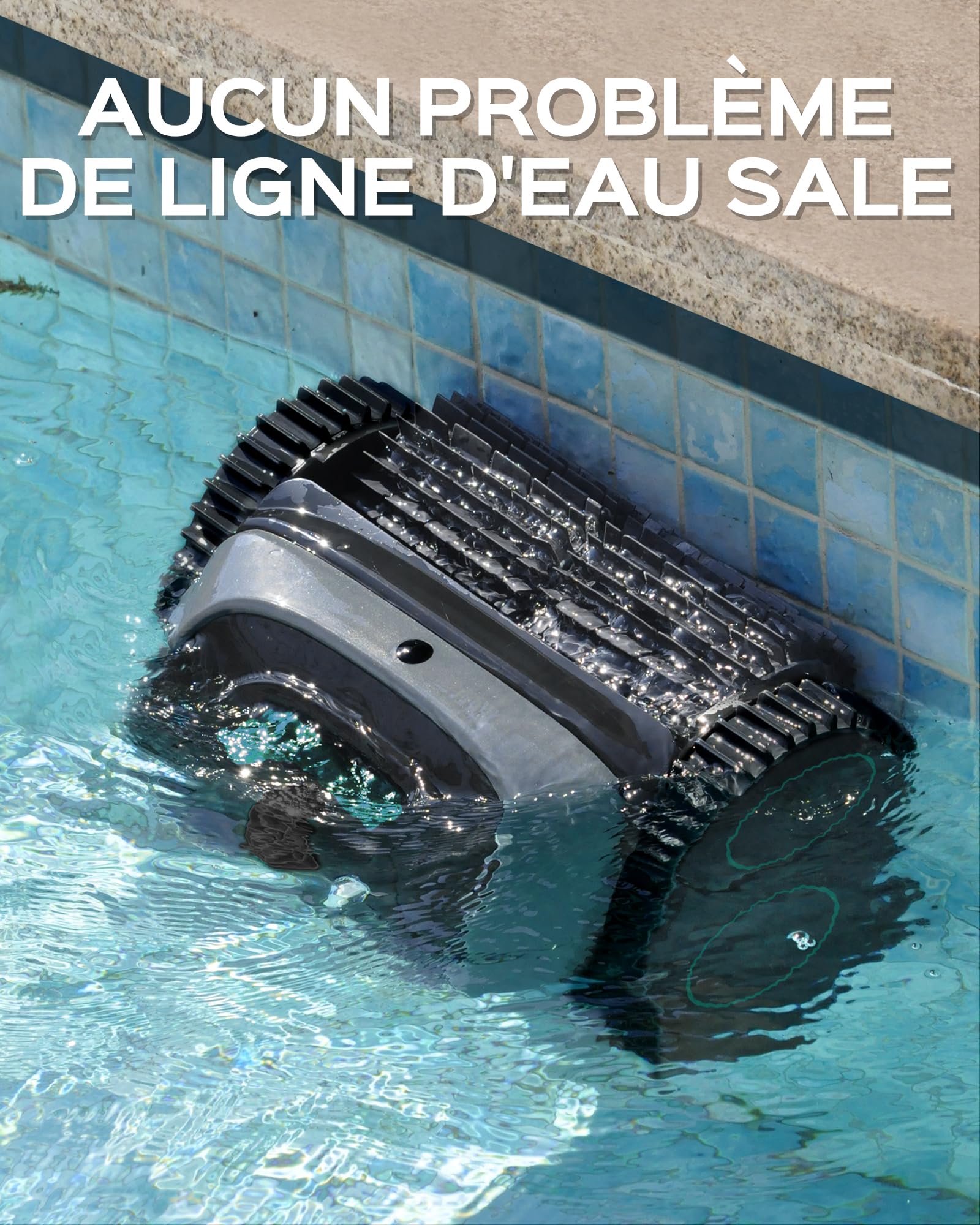 WYBOT C1-Plus Robot Piscine sans Fil Robot Piscine pour Piscines Enterrées & Hors Sol - Nettoyeur 4-en-1 Paroi & Ligne d'eau 160min/160m², Navigation Intelligente, App-Vert Olive Clair
