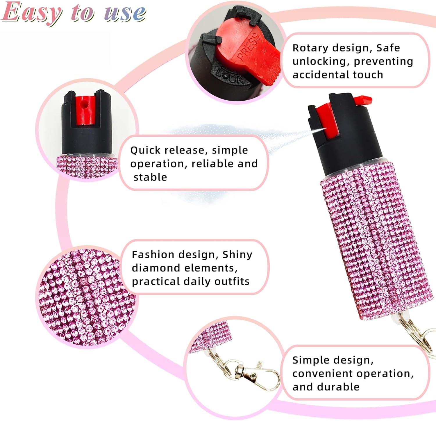 Gift Keychain Set for Women Including Wrist Strap, Heart Accessory, Petal Decor and Pom Pom - Image 4