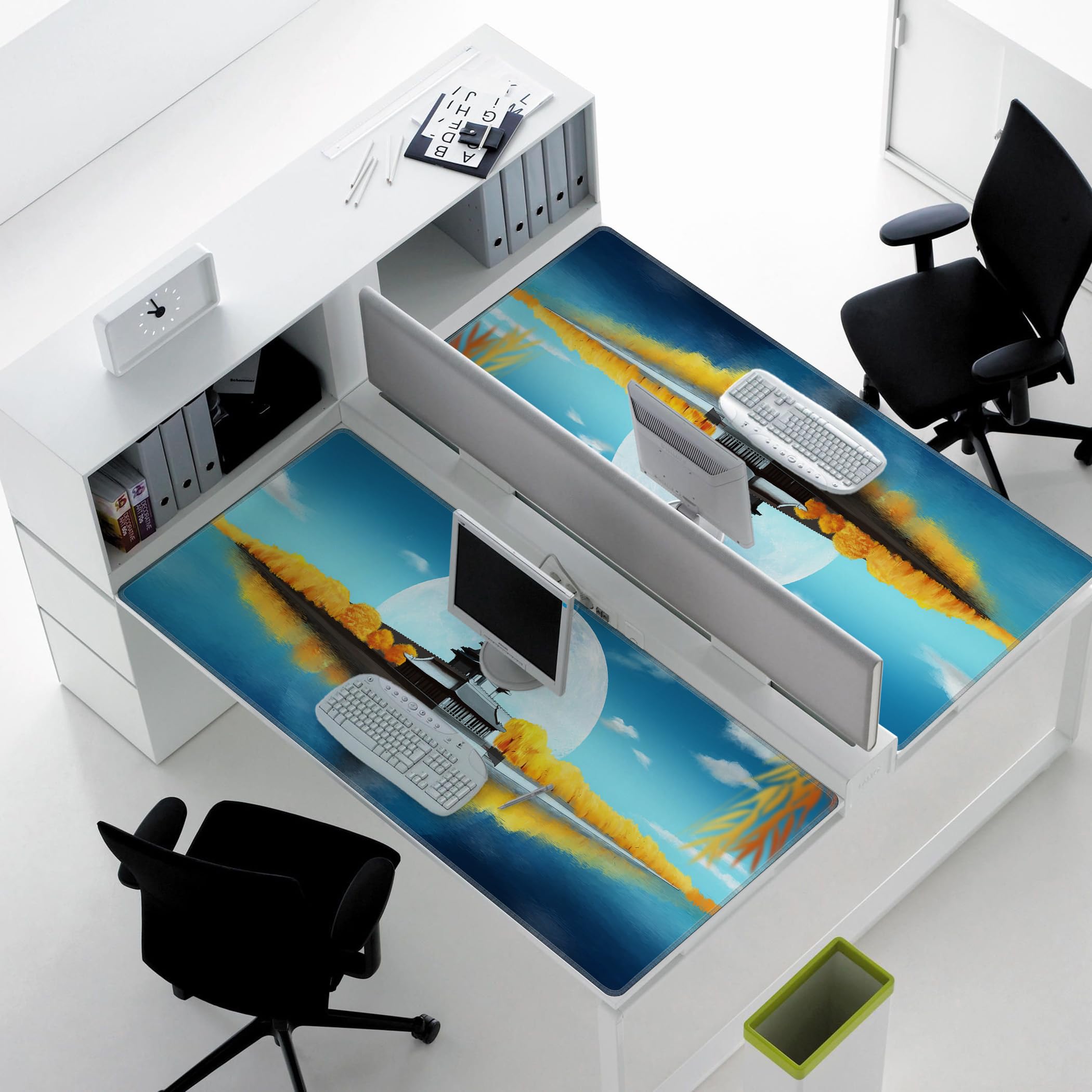 LL-COEUR Alfombrilla de Ratón Grande para Juego Planeta 130x60x0,3cm Almohadilla de Escritorio Teclado Ordenador XXL Speed Gaming Mousepad XXL