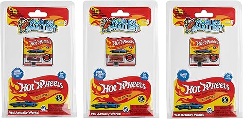 Worlds Smallest Hot Wheels Series 8 Paquete de 3 coches Fleetside personalizado 1968 Fish'd & Chip'd 2003-70s Van 1975