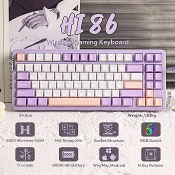Leobog hi86 kit フルアルミ Epomaker Amazon.com: EPOMAKER X LEOBOG HI86 Wireless Gaming Keyboard