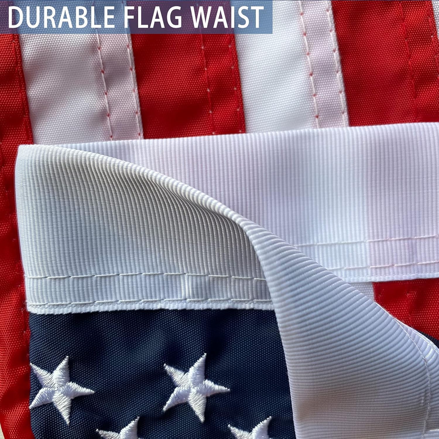 US Boat Flag 12x18 - Embroidered Stars American Boat Marine Flags Durable Polyester Sewn Stripes Nautical Flag for Boat Cabin Flags With 2 Brass Grommets - Image 6