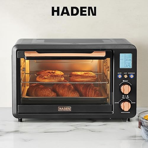 Miniatura 6 de Haden Combo de freidora de aire y horno tostador de 6 rebanadas para encimera, negrocobre