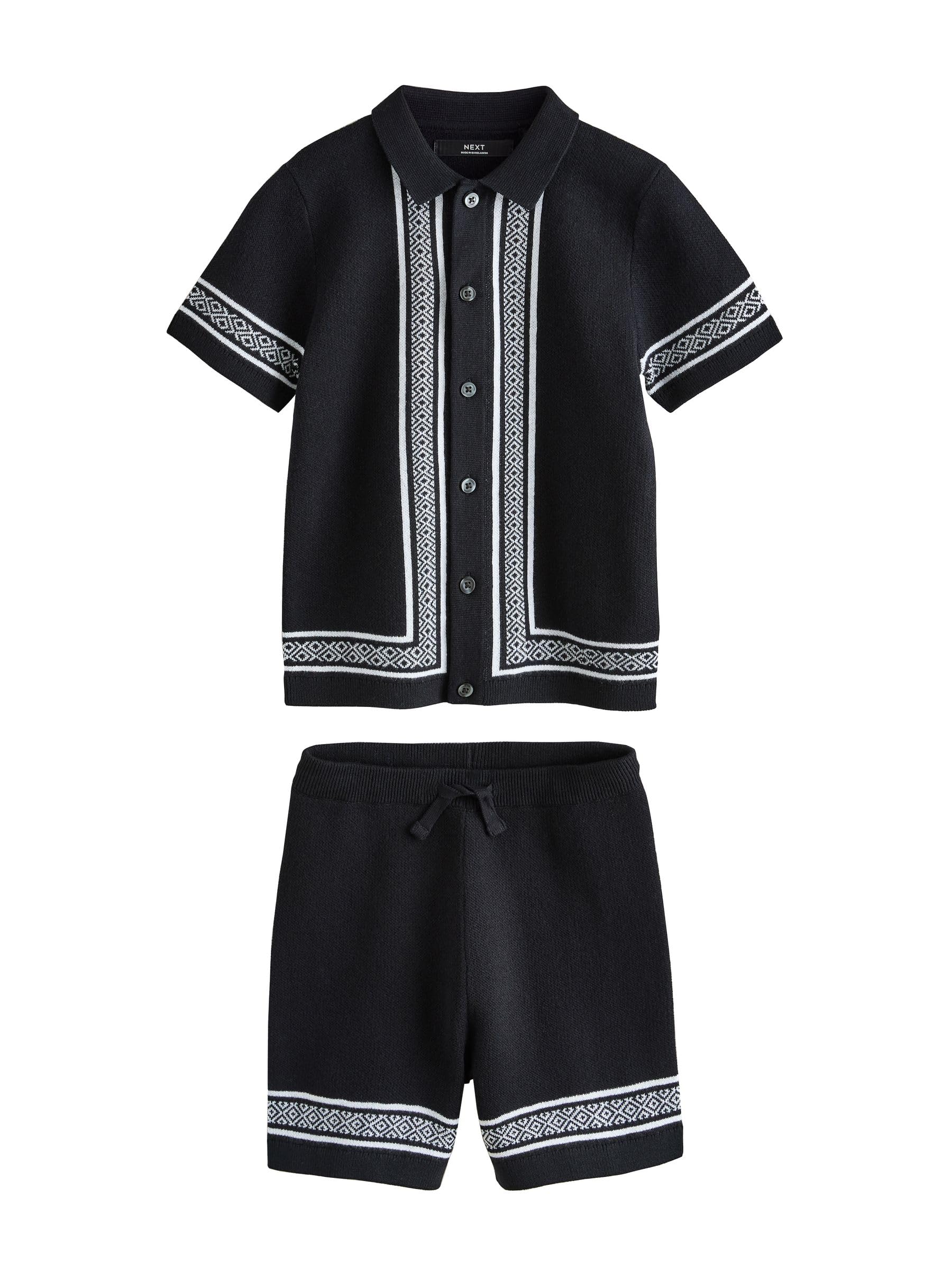 NEXT Niños Conjunto de polo y pantalones cortos de punto