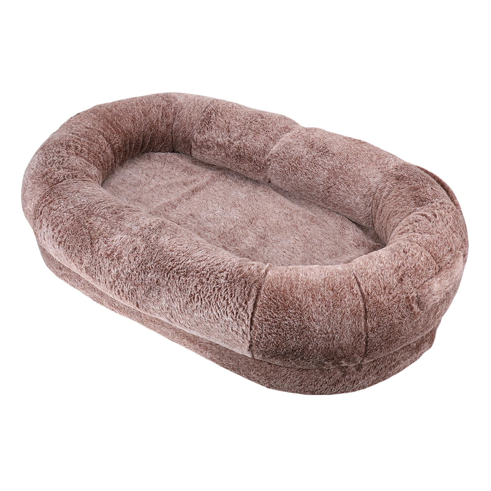 Dioche Legowisko dla Psa Wielkości Człowieka Duża Pluszowa, Zmywalna, Zdejmowana Sofa dla Zwierząt do Salonu Sypialnia Gradalny Kolor Kawy Ergonomiczne Wsparcie Antypoślizgowa Podstawa (135*85*30cm)
