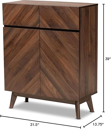 Miniatura 12 de Baxton Studio Hartman Mid-Century - Gabinete moderno de madera con acabado marrón nogal