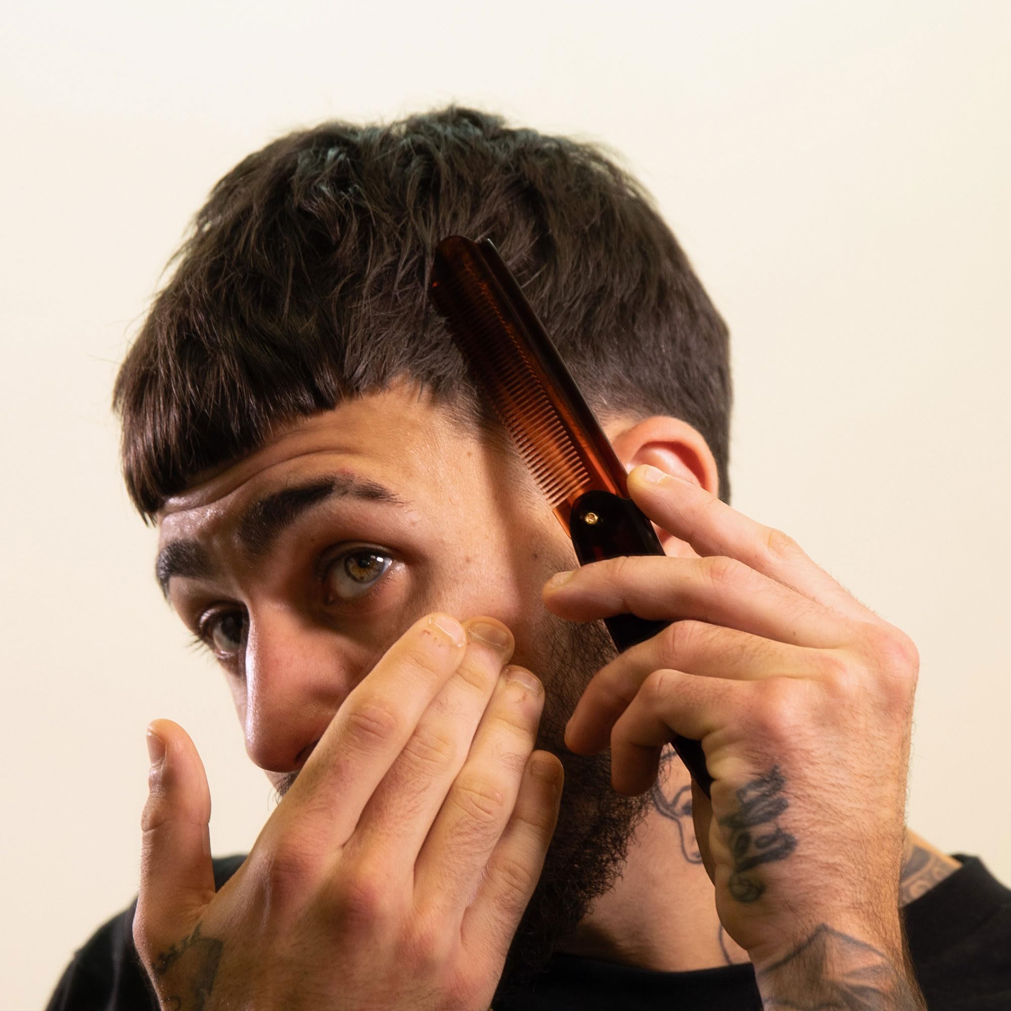 Uppercut Deluxe CT7 Flip Comb For Men, A Tortoise Shell Pocket Comb, Rework your Style All Day, Suitable For Long and Short Hair Styles