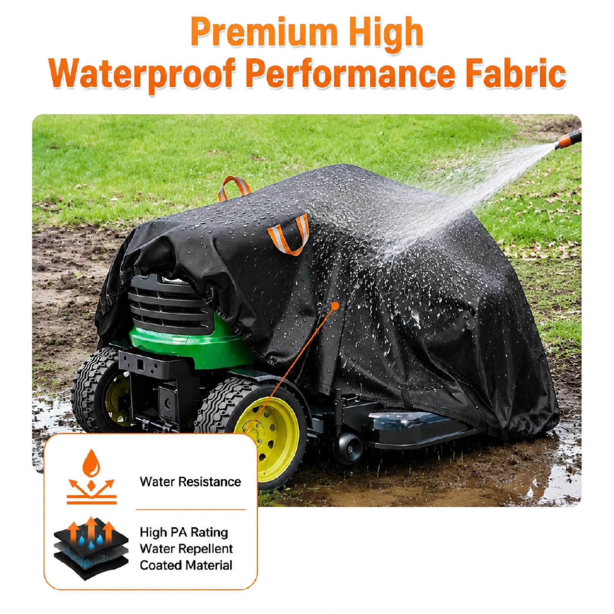 Lawnmower Cover para Efco EF 92 H 2014-2021 36", 420D Cubierta Impermeable Oxford con Borde Elástico, Asa Reflectante y Bolsa