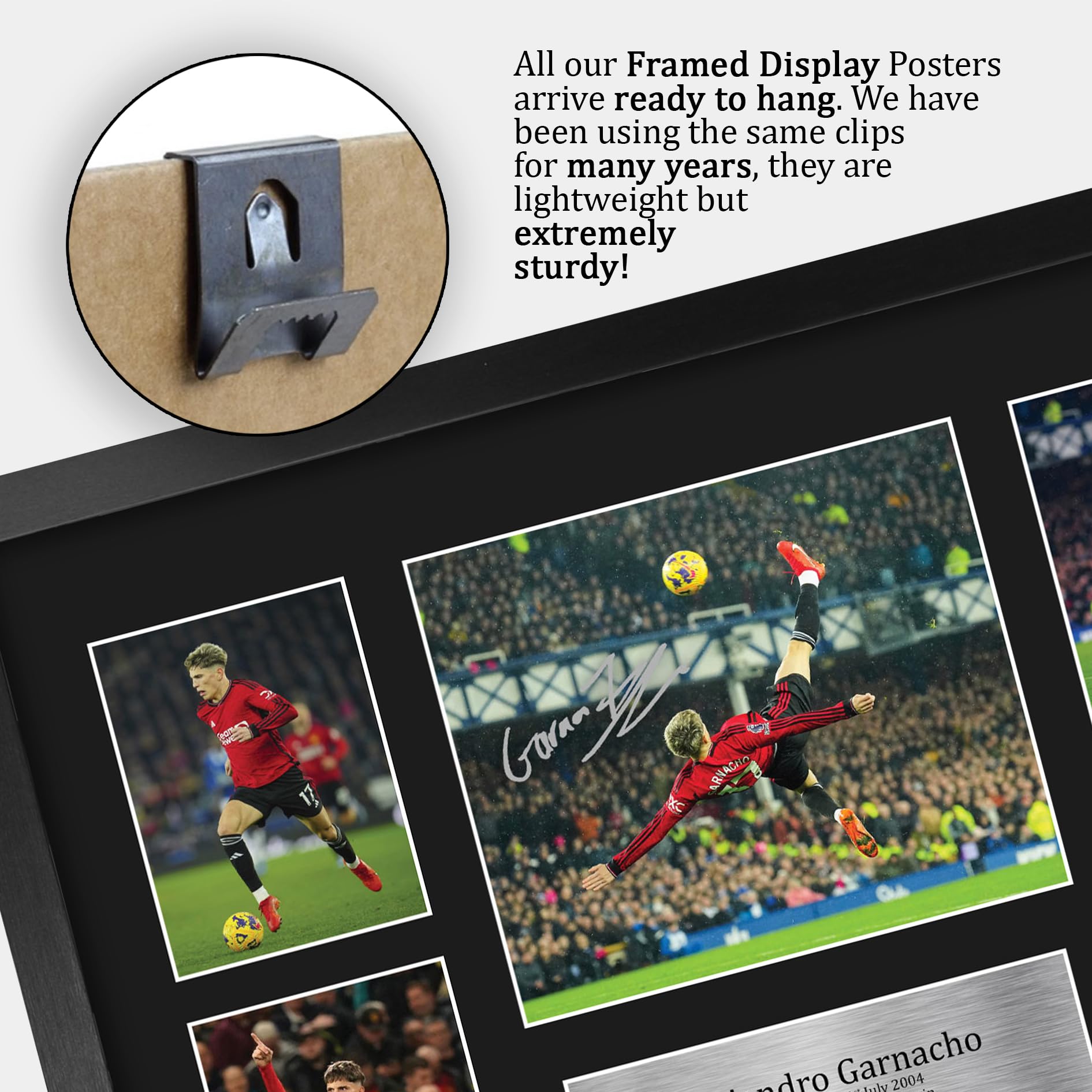 HWC Trading Alejandro Garnacho Foto - A4 Gerahmtes Autogramm Bild