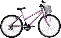 Bicicleta de Passeio Saidx Bike Feminina, Aro 26 de 18 Marchas, Freio V Brake