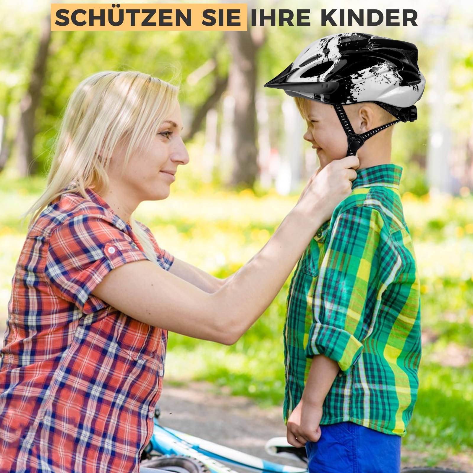 LeapBeast Fahrradhelm Kinder, Verstellbarer Kinderhelm für Jungen und Mädchen im Alter von 3-13 Jahren, Mehrere Belüftungen Helm, Multisport-Kinderhelm mit Visier, Schutzhelm