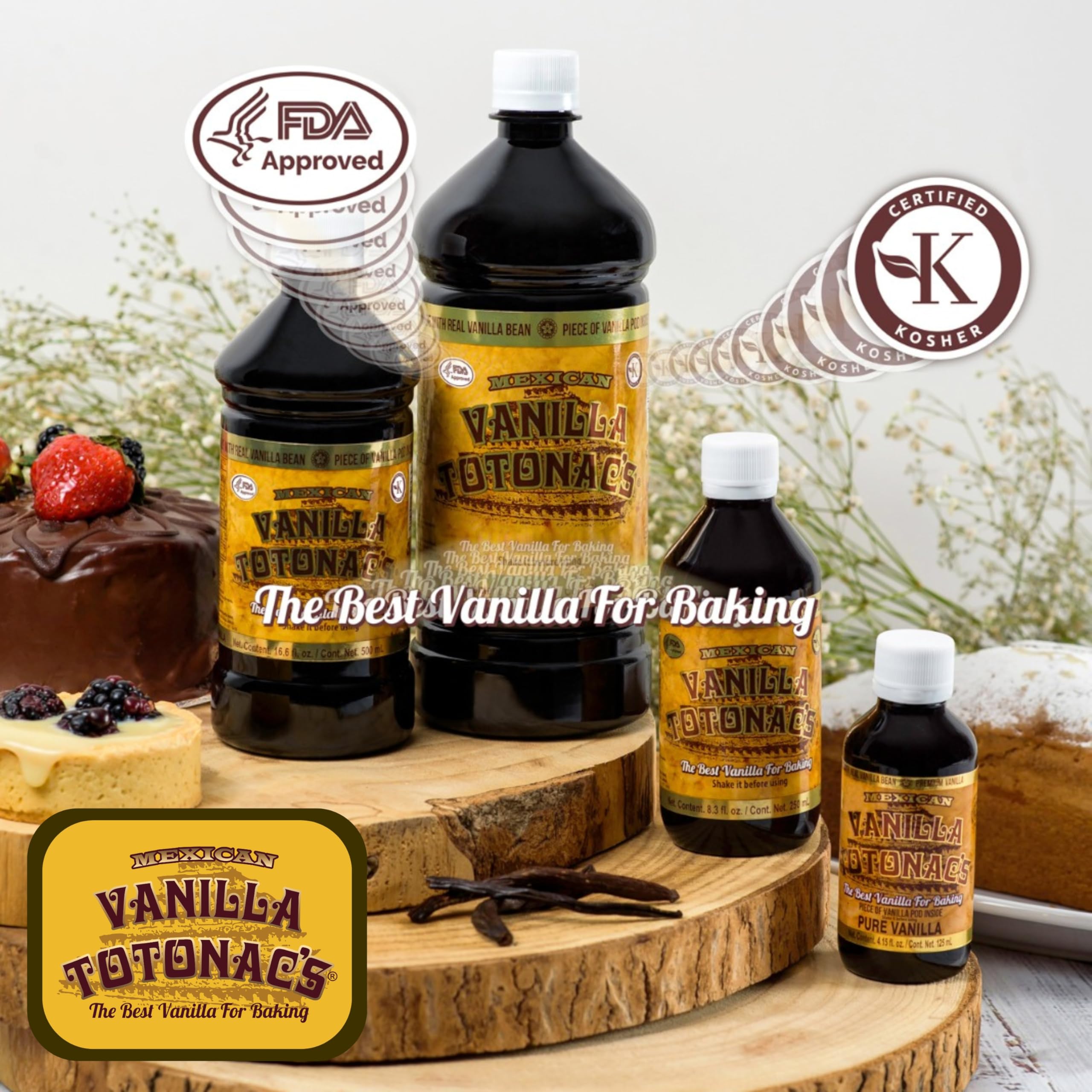 Mexican Vanilla Totonac's Pure Vanilla Flavoring, 33.2 onzas líquidas