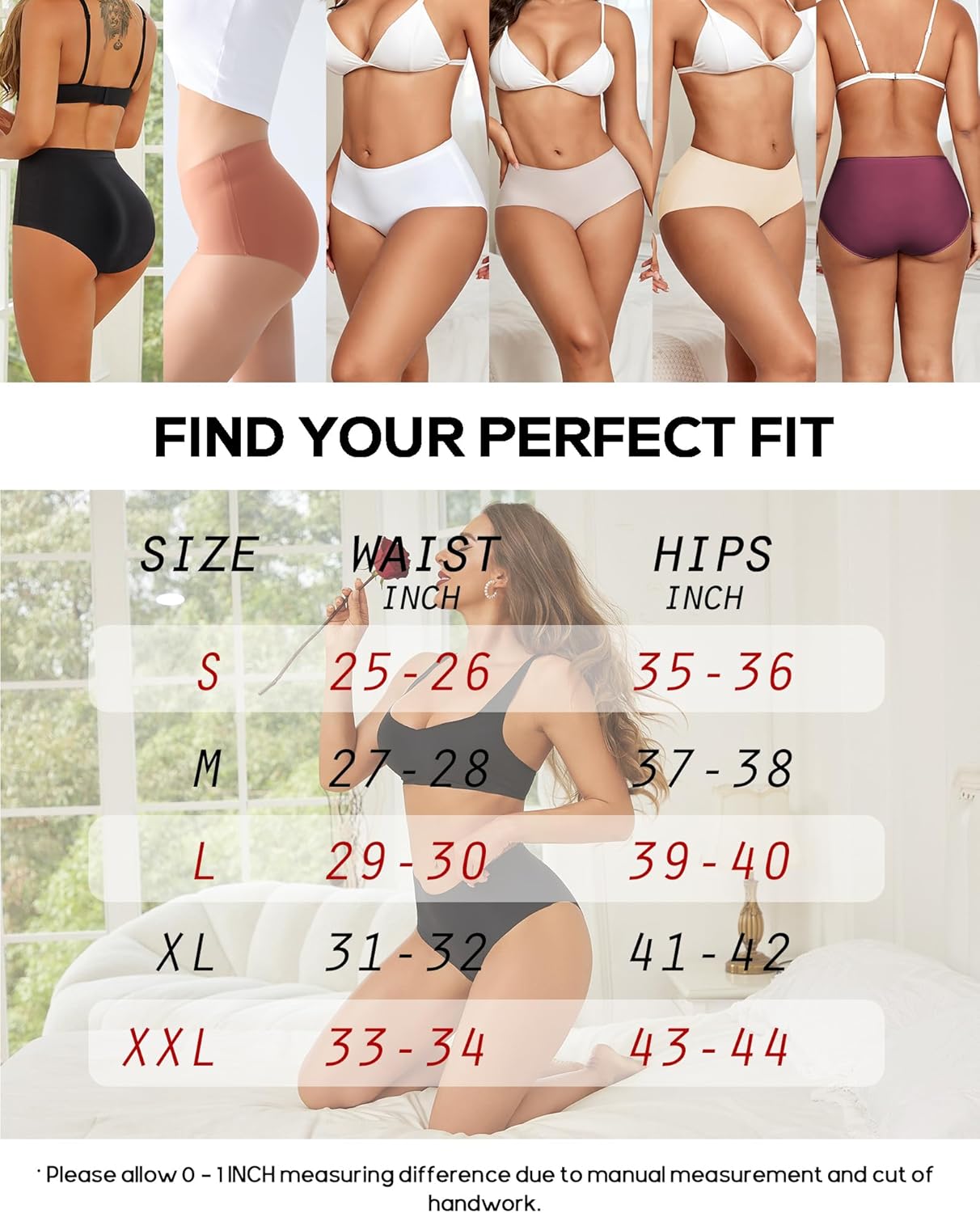 ROSYCORAL High Waisted Seamless Underwear for Women Full Coverage Hiphugger High Rise Silky No Show Briefs Panties 6 Pack - Image 7