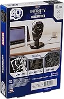 Vista 9 de 4D Build, Marvel Black Panther Kit de modelo de rompecabezas 3D con soporte, 82 piezas, decoración de escritorio Wakanda Forever Black Panther