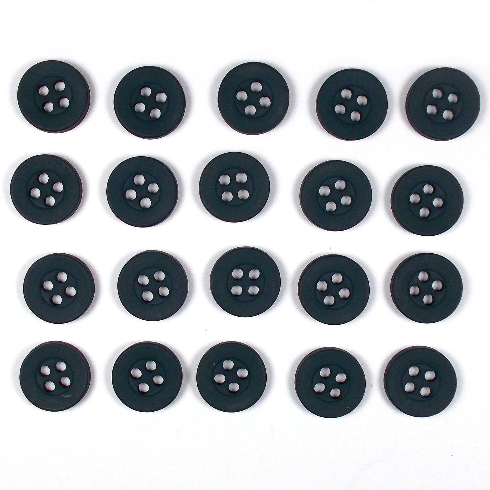 Push The Button Dark Grey Colour 4 Hole Round Shirt Buttons 10Mm Wide Pack Of 20 (Dark Grey)