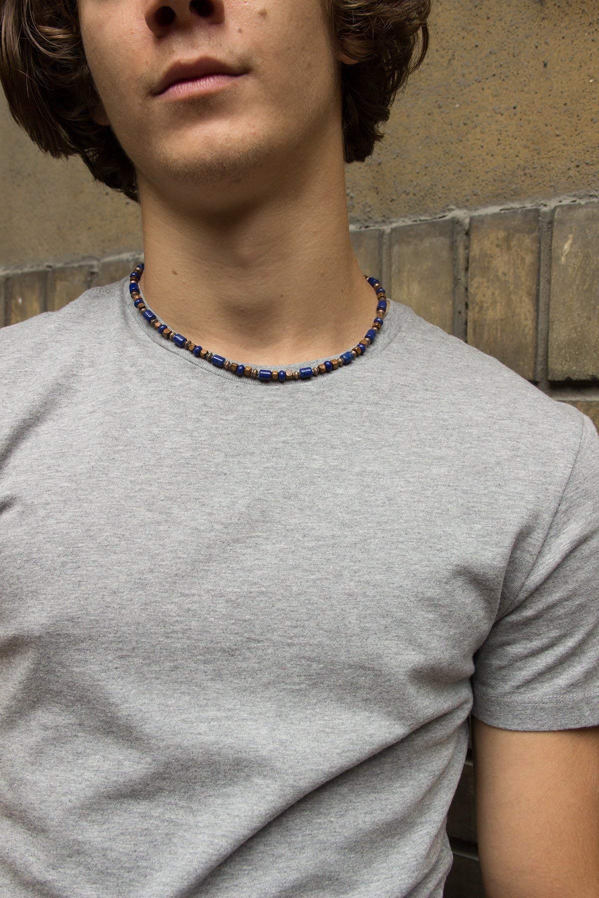 Collier en lapis lazuli pour hommes et femmes CHNA06-19