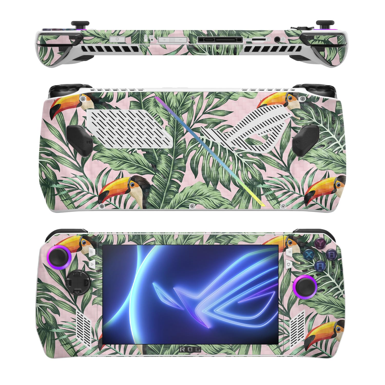 MightySkins Carbon Fiber Skin Compatible with Asus ROG Ally - Hidden Toucan | Protective, Durable Textured Carbon Fiber Finish | Easy to Apply