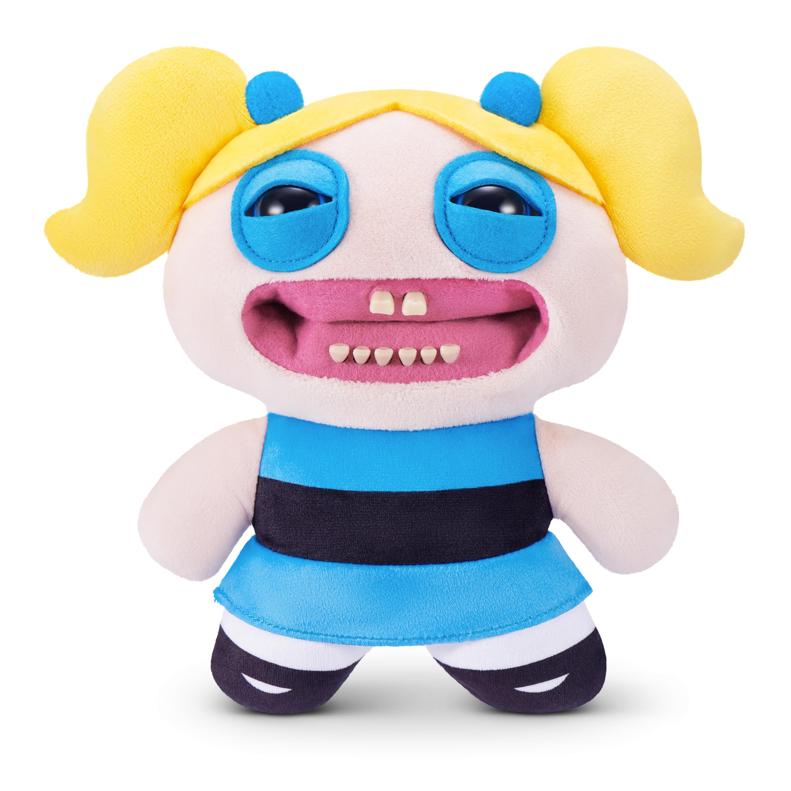 Fuggler Powerpuff Girls 9-Inch Plush Toy (Bubbles) by ZURU – Funny Ugly Monster Stuffed Animal with Human-Like Teeth, Collectible Plush for Kids, Tweens, Teens, Adults & Cartoon Fans