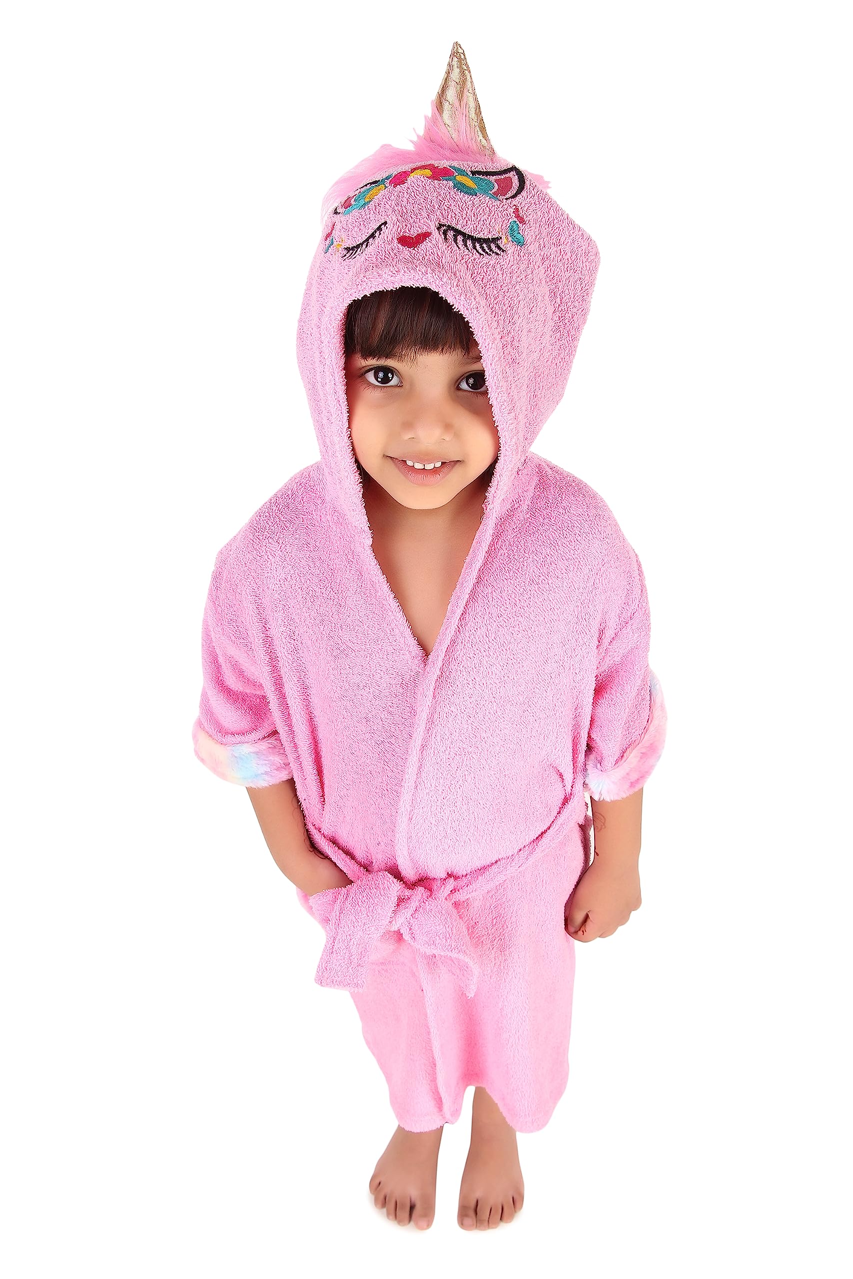 Comfortlooms Kids-Hooded Unicorn/Prince/Princess Bath Robe | Comfortable pure Cotton Bathrobe - Suitable for Birthday/Diwali/Christmas Return Gift | Princess Accessories for Boys & girls (B0C98TXJTN) Amazon Price History, Amazon Price Tracker