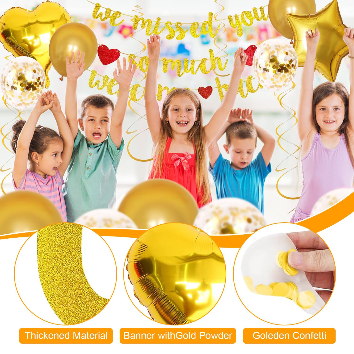 Déco "Welcome Back" - Ballons Et Banderole Multicolores - Pour Fête De Retour, Bienvenue à La Maison - 10