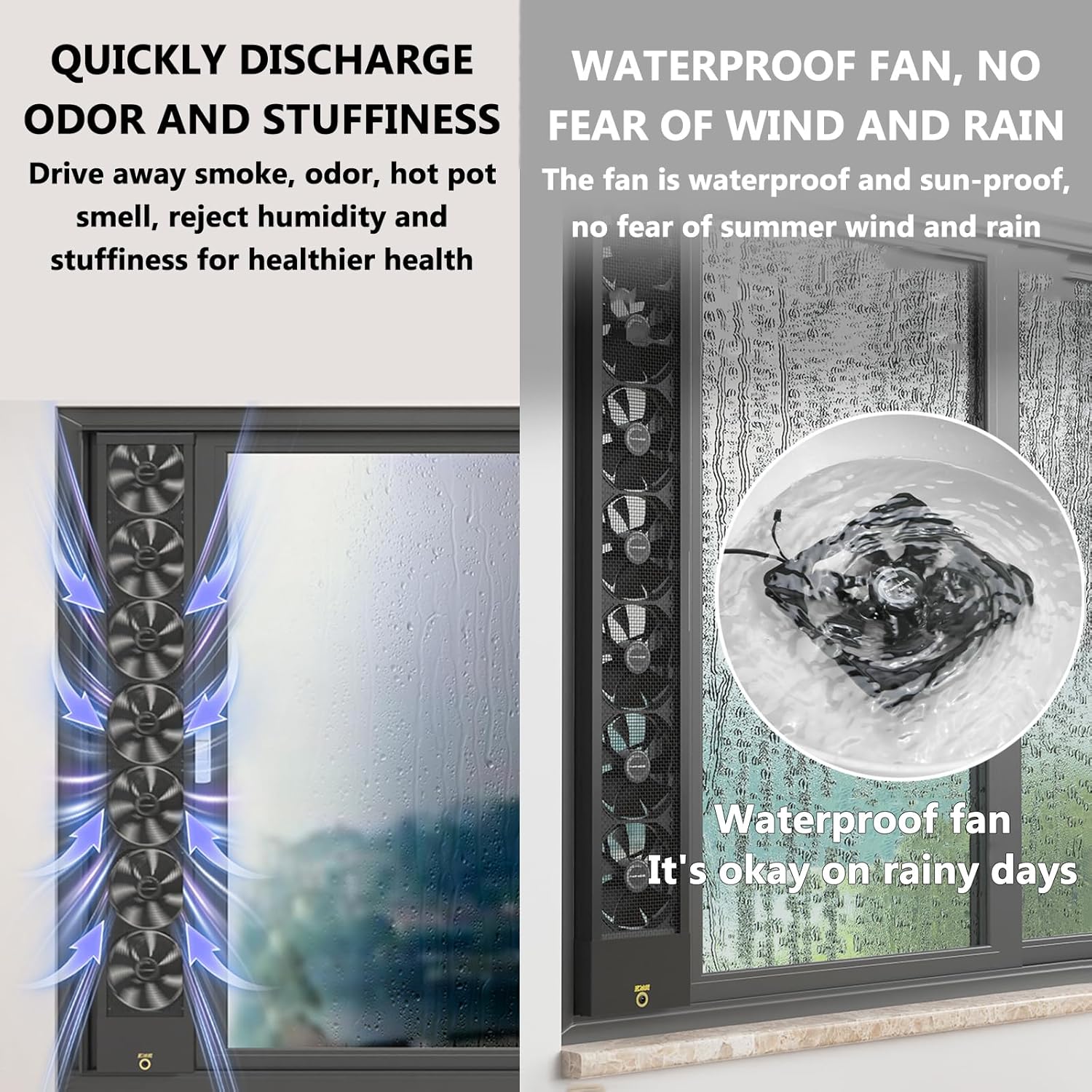 Retractable Vertical Window Fan, Comfort Zone Window Fan For Bedroom, Retractable 35-135cm Optional, Adjustable Speed 0-2800 Rpm, For Home, Kitchen, Bedroom & Office(35-40cm)