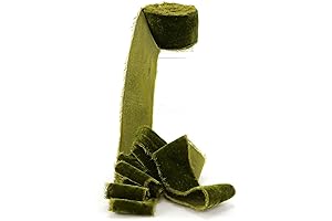Lovely Moss Green Velvet Ribbon with Frayed Edge