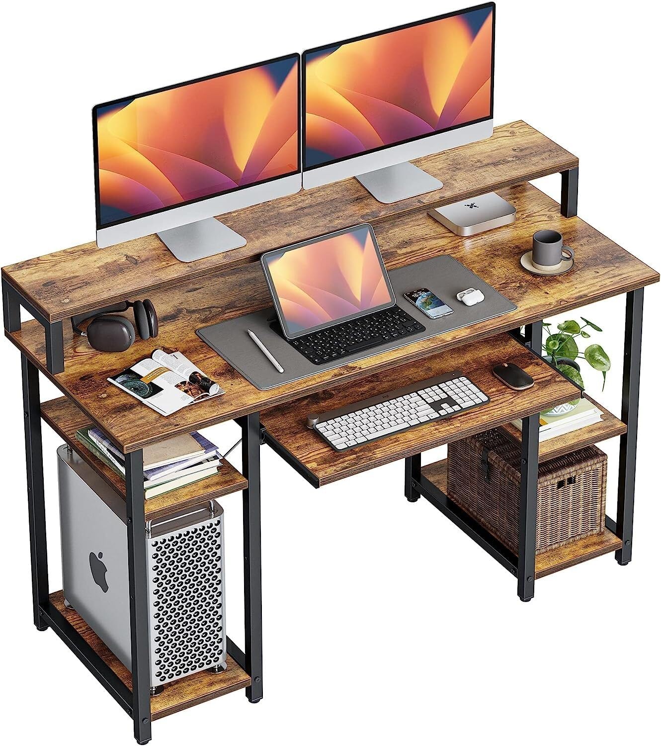 Computer Desk,Home Office Desks,Laptop Desk, 120x60 cm Computer Desk with Storage