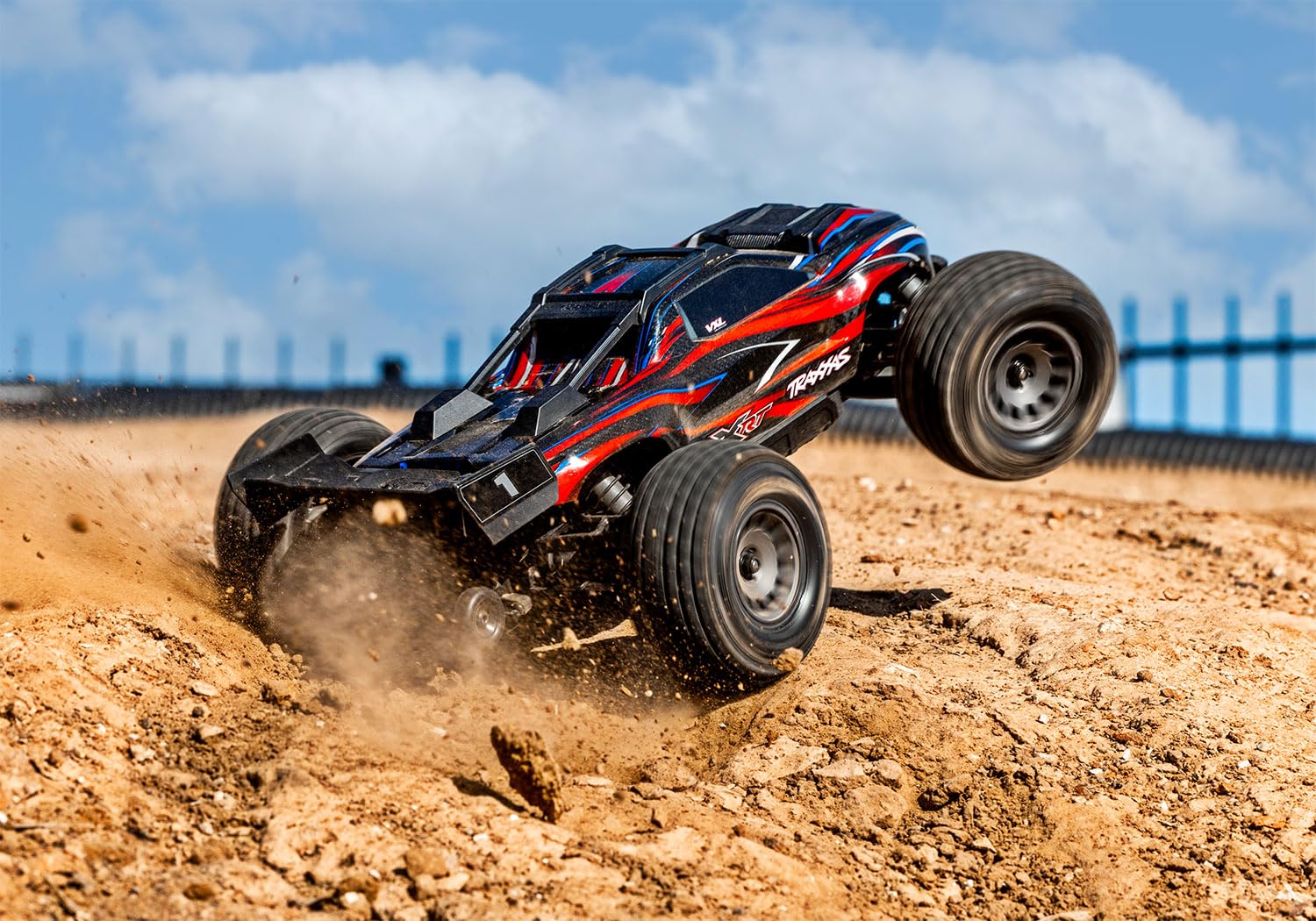 Traxxas Mini XRT VXL-3s Rot Brushless 1:10 RC Modellauto Elektro Monstertruck Allradantrieb (4WD) RtR 2,4 GHz (108076-1-RED)