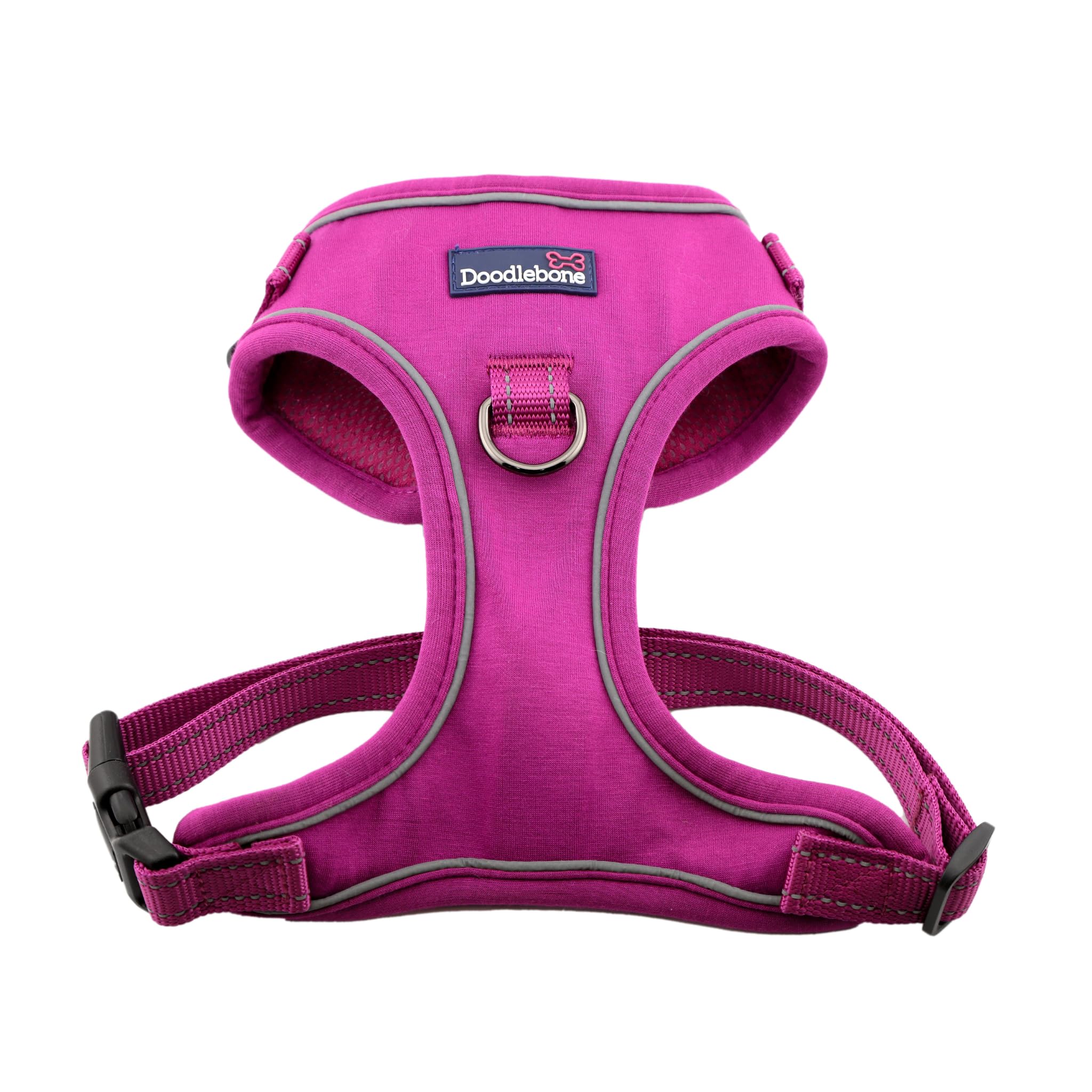Doodlebone - Stomp Adjustable Dog Harness - Easy On Easy Off Reflective Dog Harness, Machine Washable Harness, Fully Adjustable at Neck and Chest for all breeds. (Thistle, 2-3)