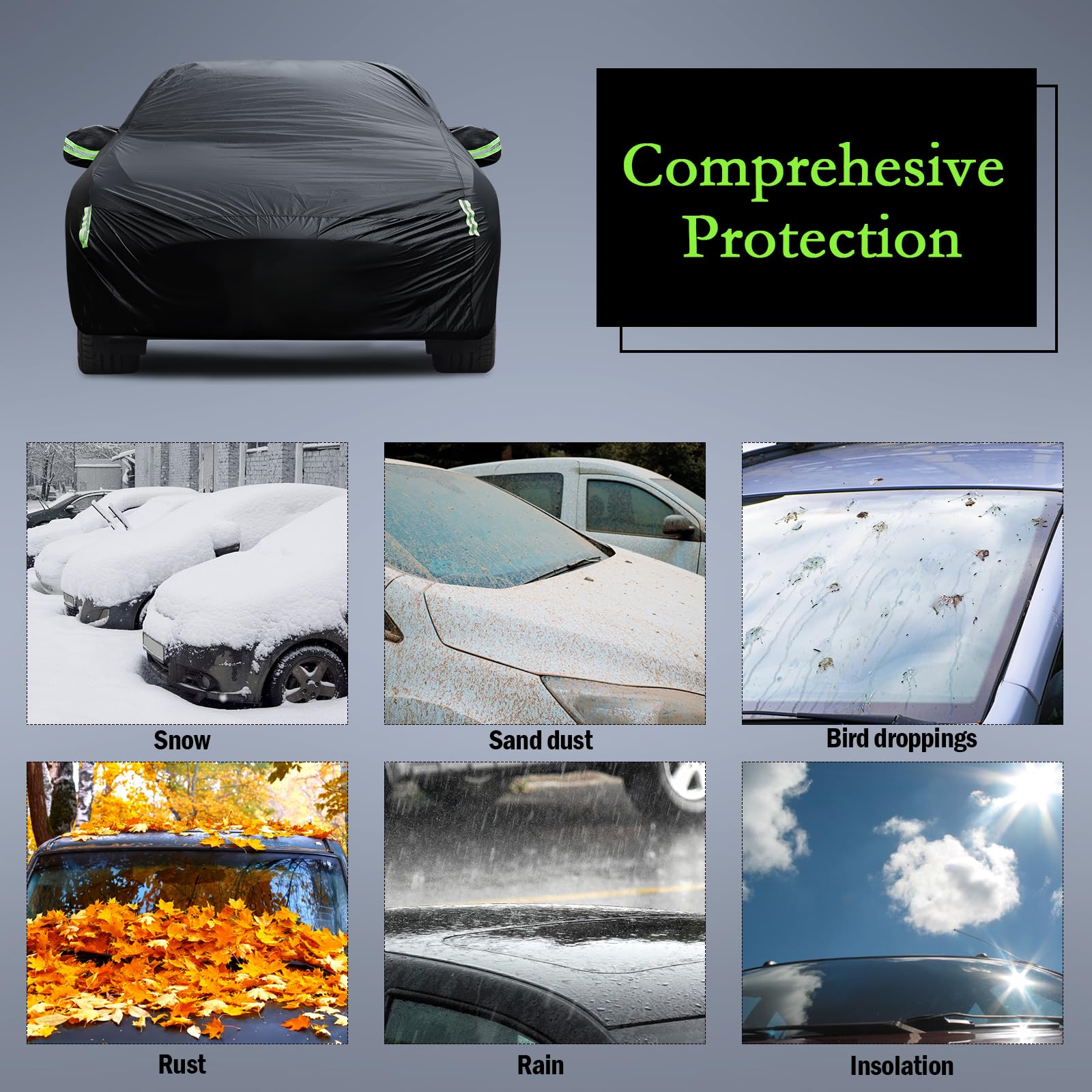 Car Cover Custom Fit for Ford Mustang 1994-2025 for Chevy Camaro 2010-2025 Waterproof All Weather Full Exterior Cover — view 5