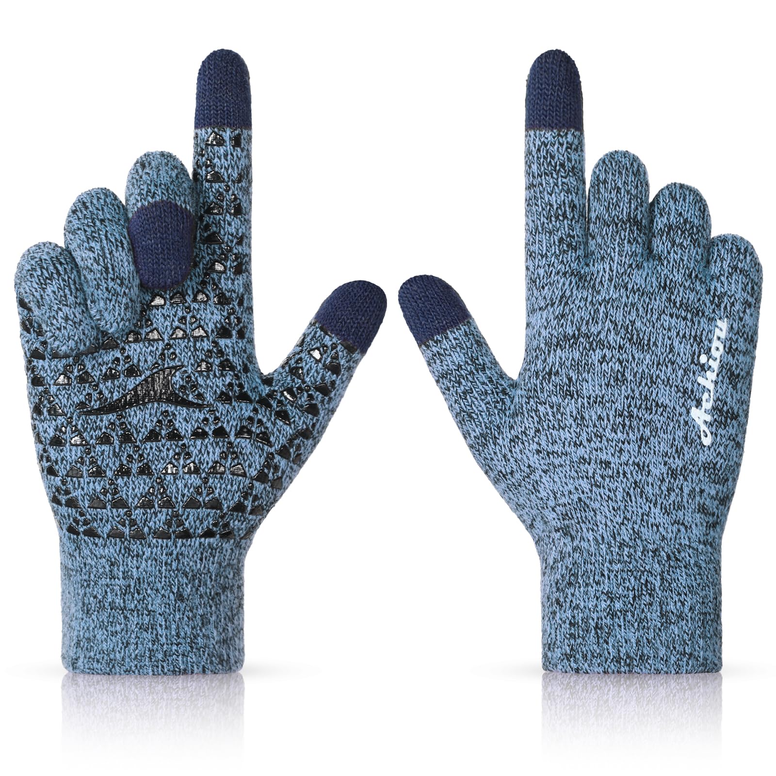 Achiou Winter Gloves for Men and Women, Touchscreen Soft Knit Gloves