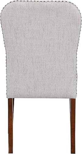 Miniatura 6 de Sophia - Juego de 2 sillas de comedor de avena marina, sillas de cocina tapizadas de tela de alto rendimiento con cabezales de clavos, juegos de