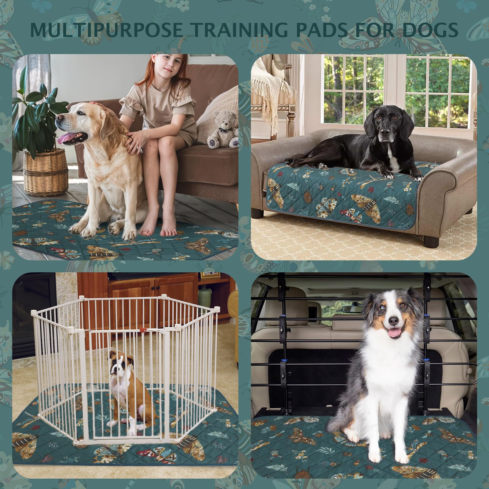 IEUUMLER Lot de 1 Tapis pour Chien Lavable Antidérapant, Puppy Pads Anti-Fuite et Résistante, Réutilisables,Super Absorbant, Antidérapants,alèse pour Chat et Chien EU014
