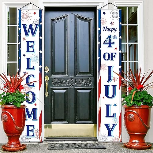 Cartel del 4 de julio, decoraciones patrióticas para el porche, cartel negro para el día de la independencia para el hogar, fiesta del día de los