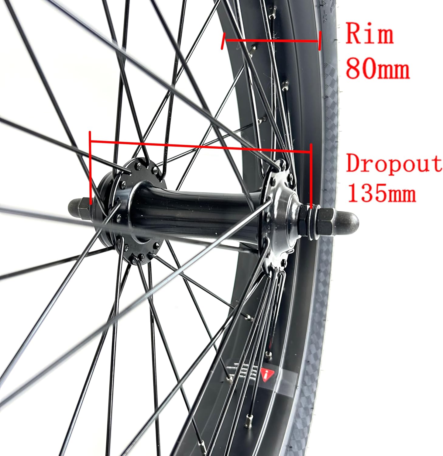 20''x4.0 Fat Bike Front Wheel Double Wall Rim with Puncture Resistant Tire All Terrain Bolt On and Hub 36x12G Spokes Black Alloy Aluminum Snow Bicycle Folding Fatbike Wheel Assembly