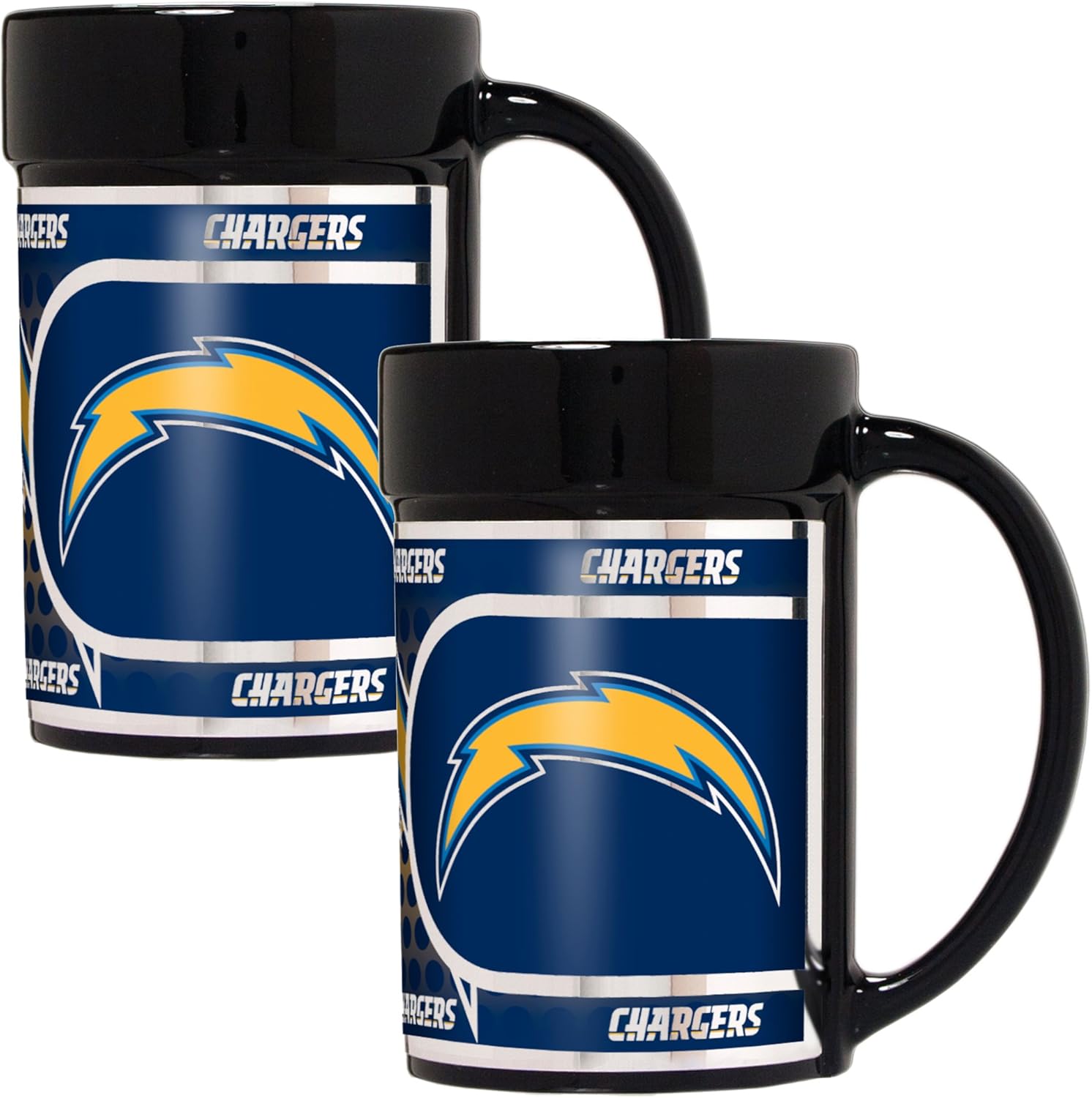 NFL San Diego Chargers Coffee Mug Set with Metallic Graphics (2Piece