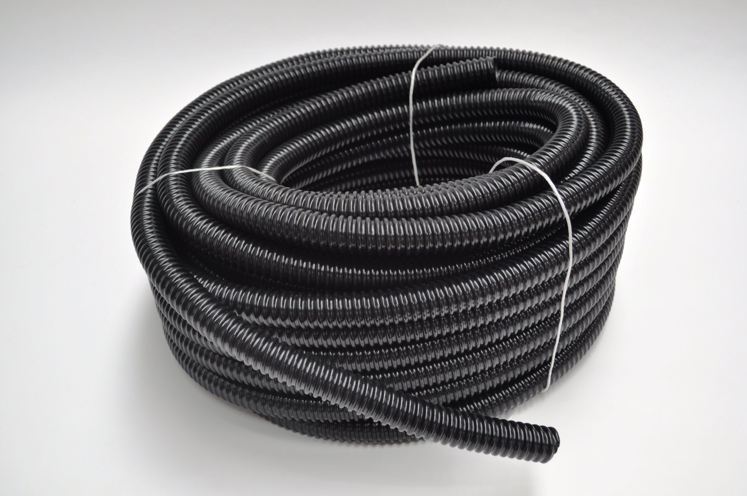 1/2 Inch (12mm) Standard Metric Ribbed Black Pond Hose, 98 Foot (30m) Coil Roll, PVC Strong Flexible Tubing for Use with Ponds, Aquariums, Watergardens, Fountains & Aquaculture Applications