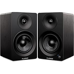 Fluance Ai61 Powered 2-Way 2.0 Stereo Bookshelf Speakers with 6.5" Drivers, 120W Amplifier for Turntable, TV, PC and Bluetooth 5 Wireless Music Streaming - RCA, Optical, USB & Sub Out (Natural Walnut)
