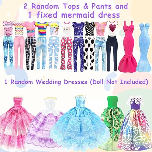 Miniatura 3 de BNUZEIYI 85 piezas de ropa de muñeca y accesorios con armario de muñeca para muñecas de 115 pulgadas juego de muñecas de diseño de moda que incluye