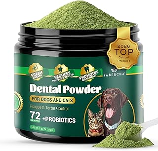 Probiotic Dog Dental Powder - Plaque Off Powder - Dog Teeth Natural Cleaning Powder - Dogs Breath Freshener - Enzymes & Probiotic with Tartar and Plaque Off - Pets Tooth Cleaning- 150g/5.3 oz
