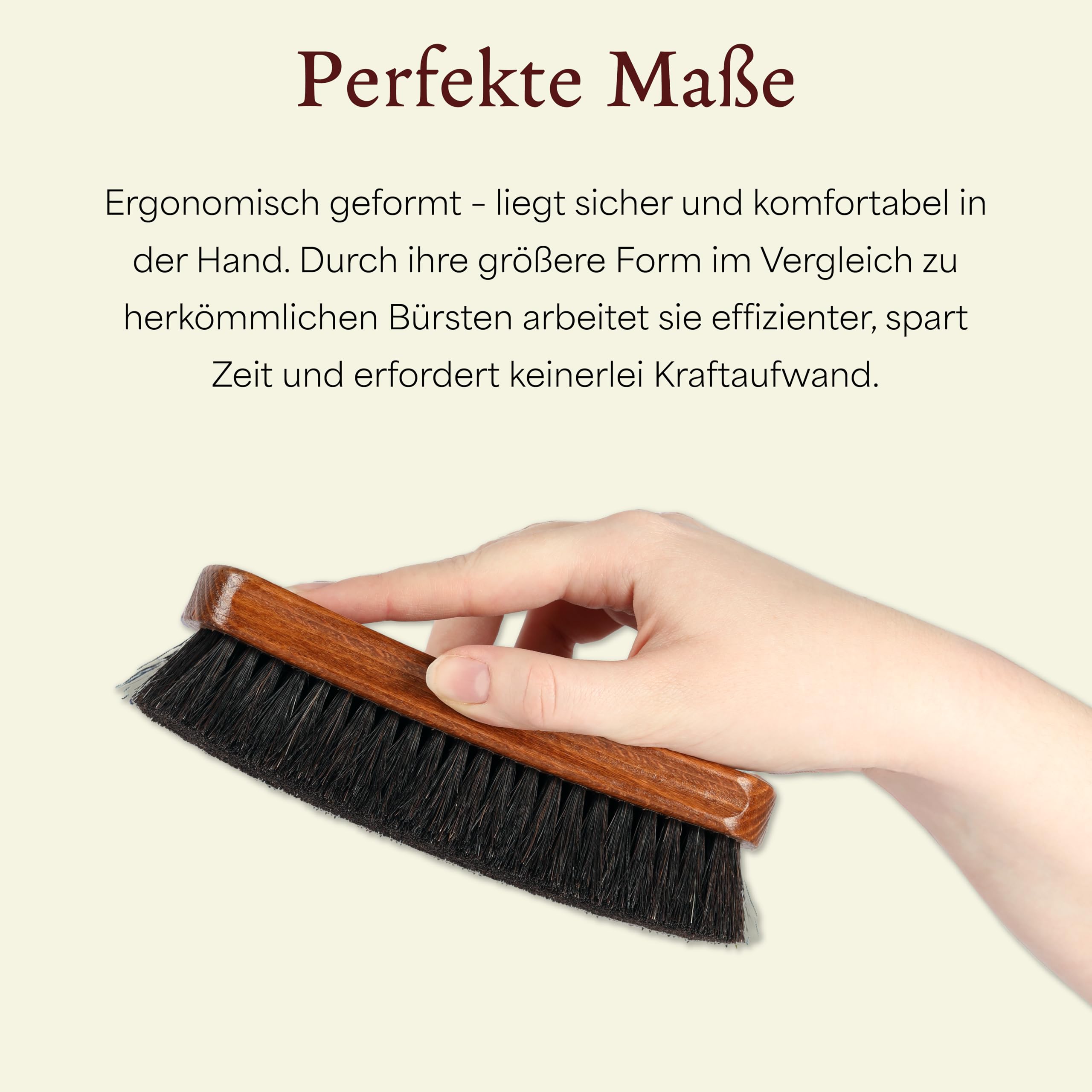 Langer & Messmer 5er Schuhbürsten Set Essential aus Ross- und Ziegenhaar für die professionelle Schuhpflege von Schuhen aus Glattleder - enthält Polierbürsten und Cremebürsten