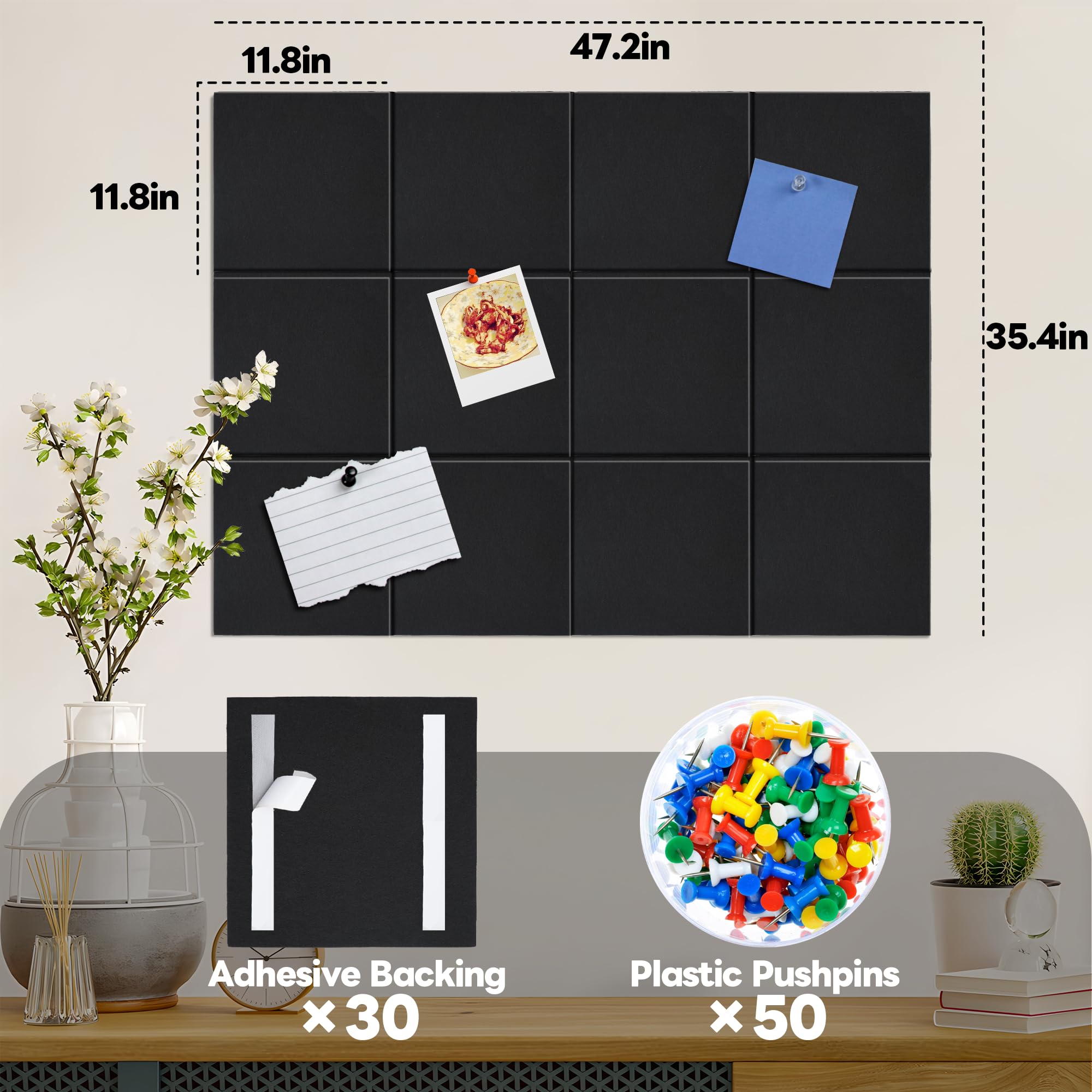 Tablero De Anuncios De Fieltro Grande Para Oficina | Meses Sin Interés