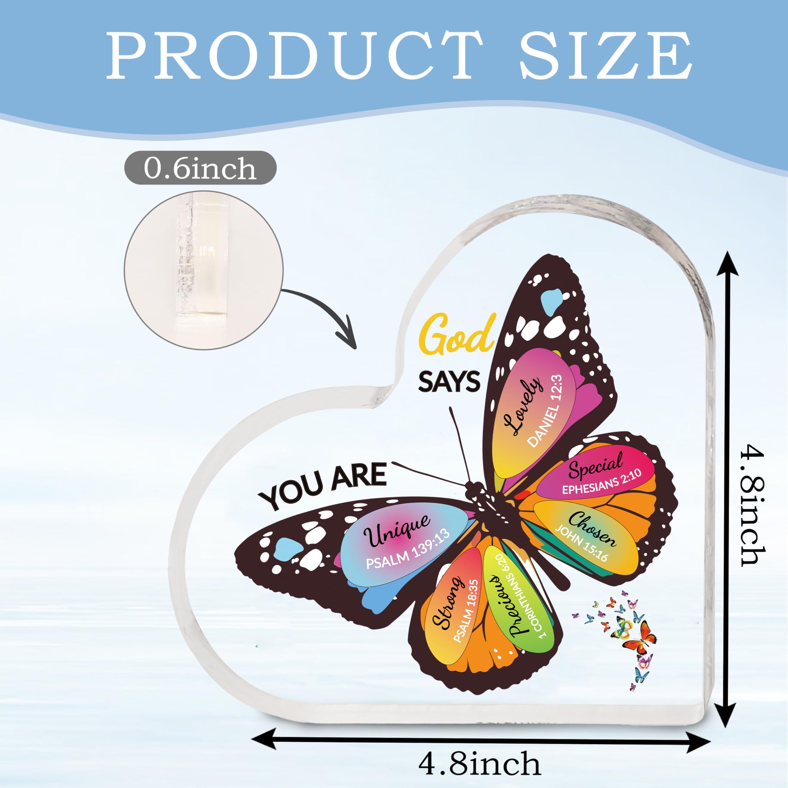Christian Gifts for Women - Butterfly Inspirational Gifts Religious Gifts Acrylic Spiritual Gifts for Women Men Friends Mom Sister Christmas Gifts Faith Gifts Birthday Gifts Christian Home Decoration