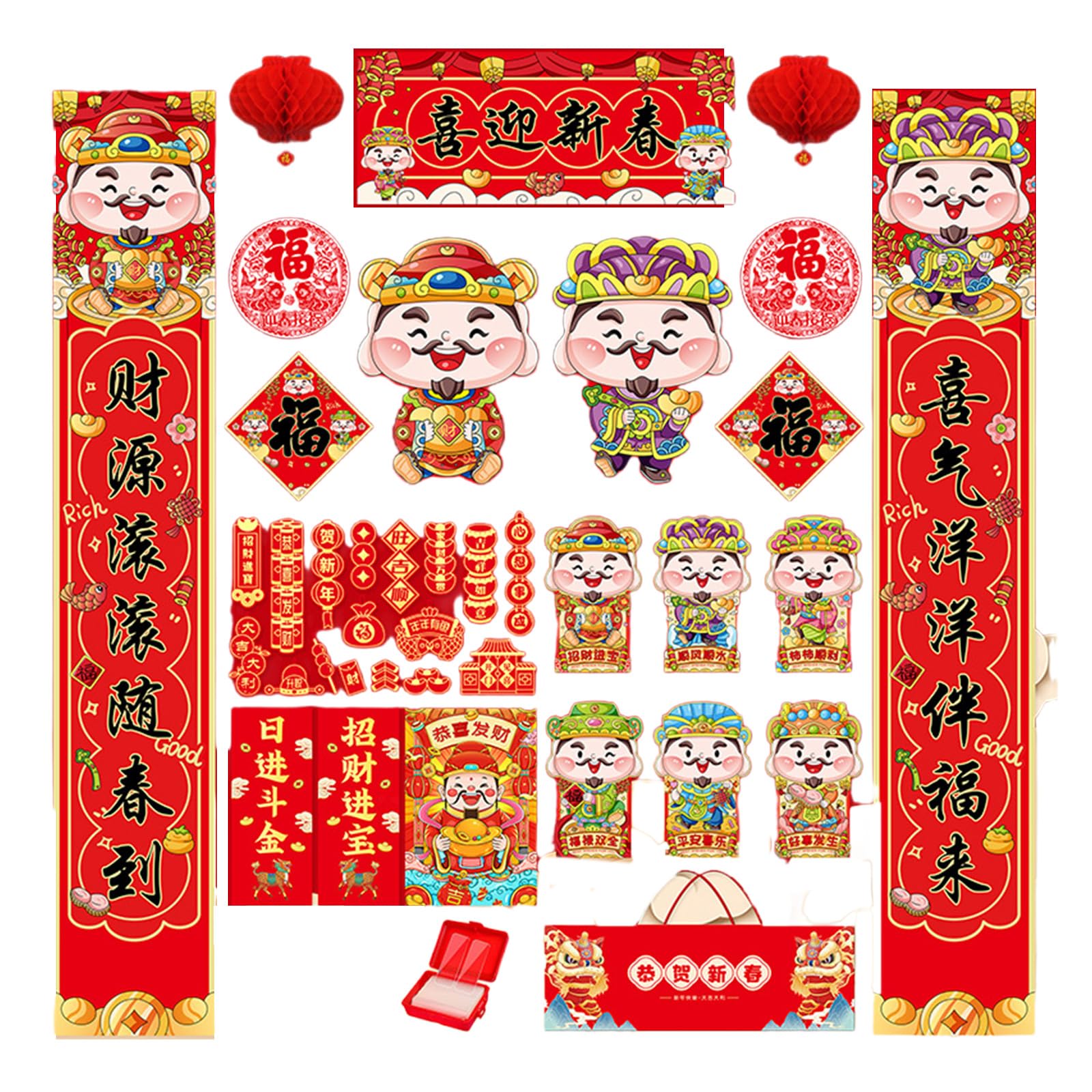 Hsioluted Celebrate 2025 Snake Year with Spring Festival Couplets Set with Box for Gifting and Decorating Homes or Offices Paper Couplets