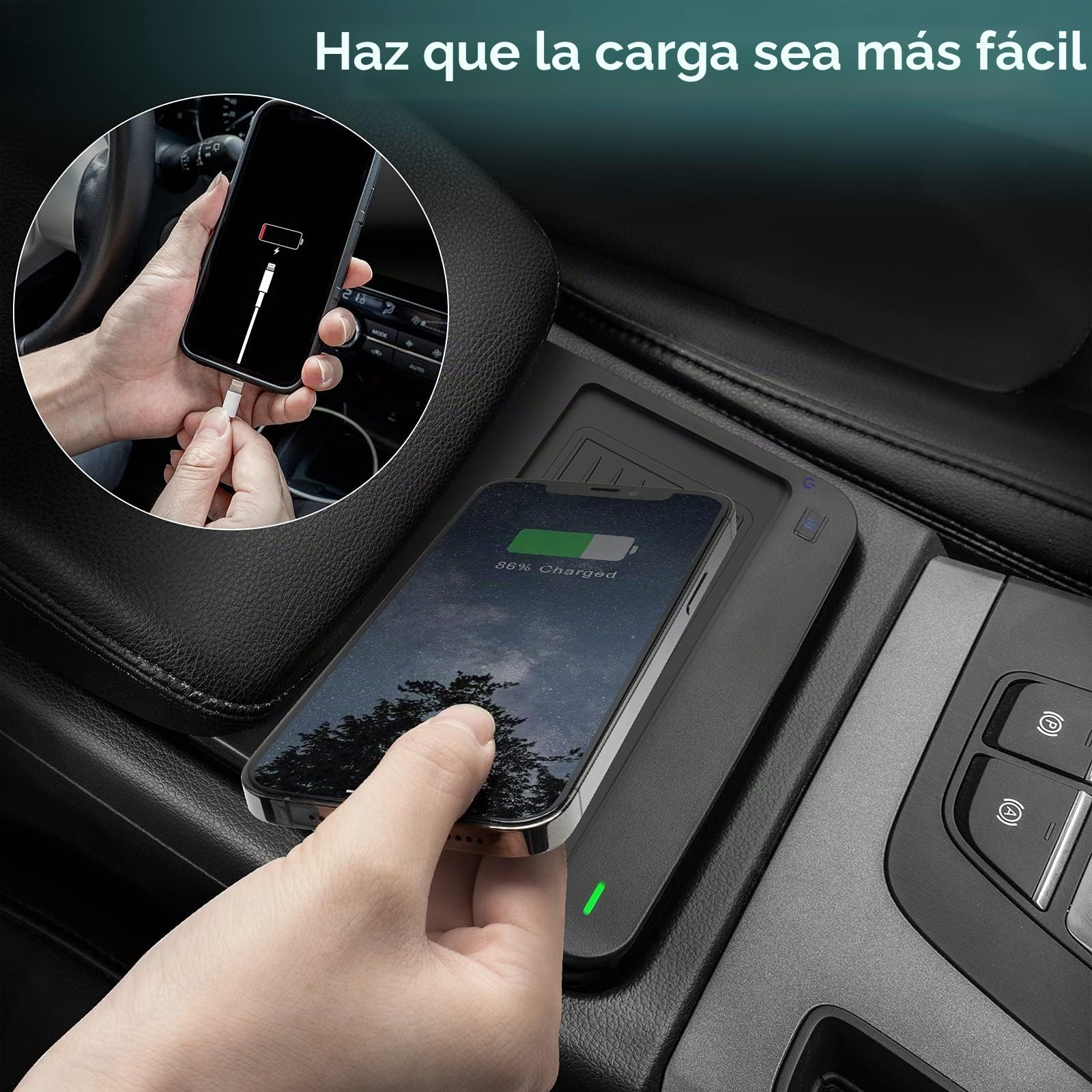 Cargador de teléfono inalámbrico de coche para Audi Q5 2018-2024/SQ5 2018-2022 2024, alfombrilla de carga para Audi Q5 SQ5 2018 2019 2020 2022 2023 2024 accesorios interiores (no compatible con
