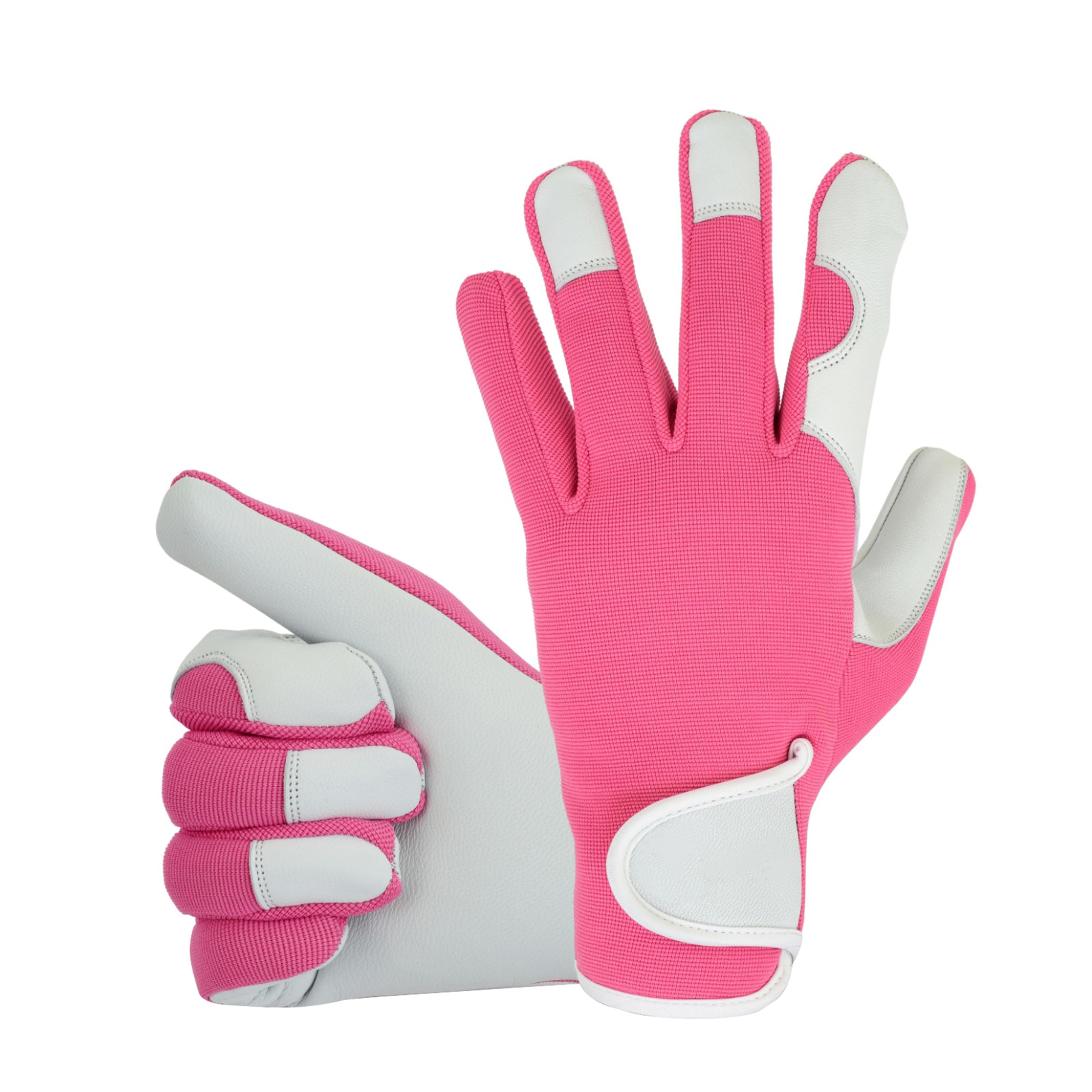 COLOURLINX Ladies Women Girls Adults Leather Gardening Gloves Thorn Proof Rigger Garden Work Safety Working Premium Quality, Protection Breathable Durable (Pink, S)