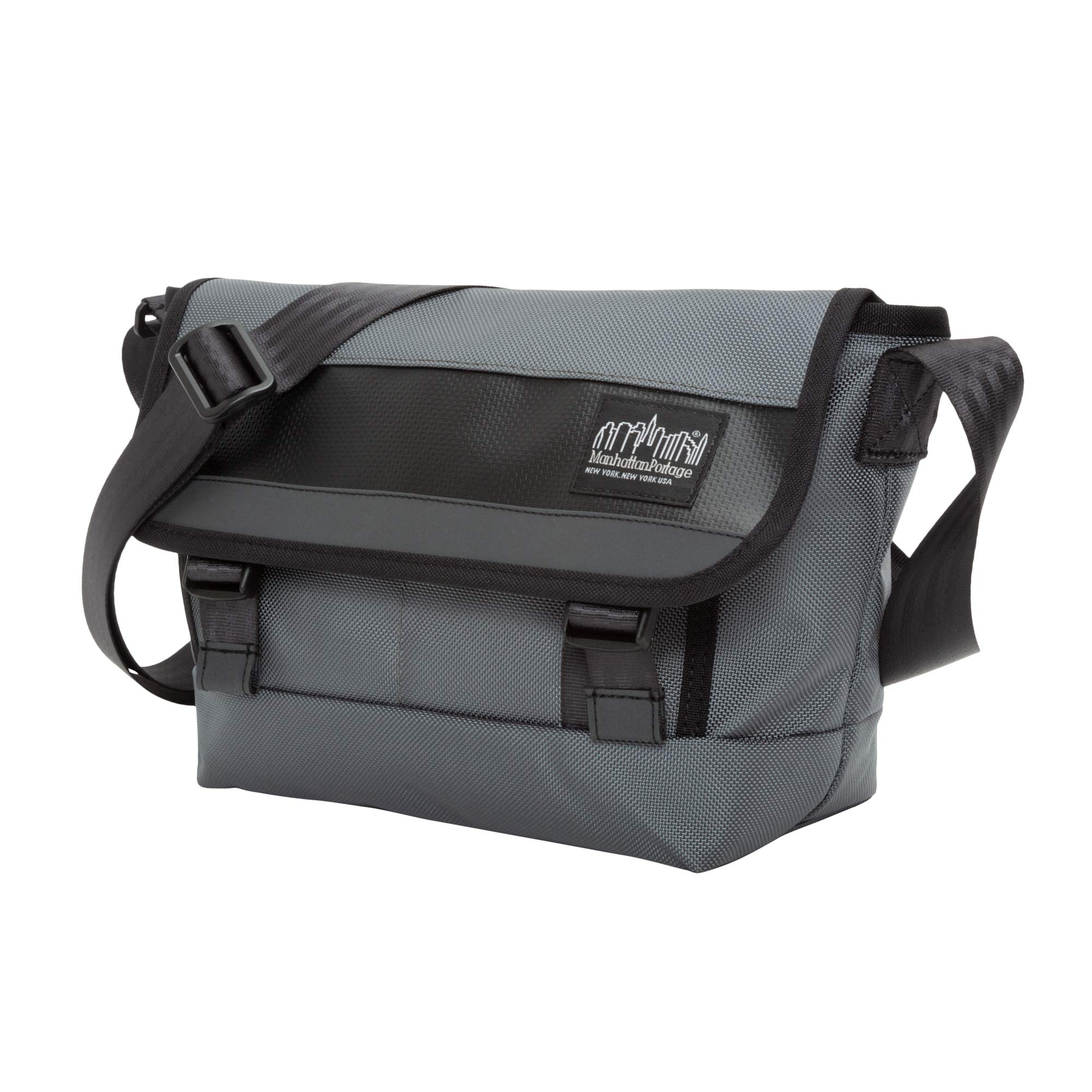 Manhattan Portage High Line Messenger Bag Small Crossbody with Reflective Details Seatbelt Strap in 1680D Ballistic Cordura