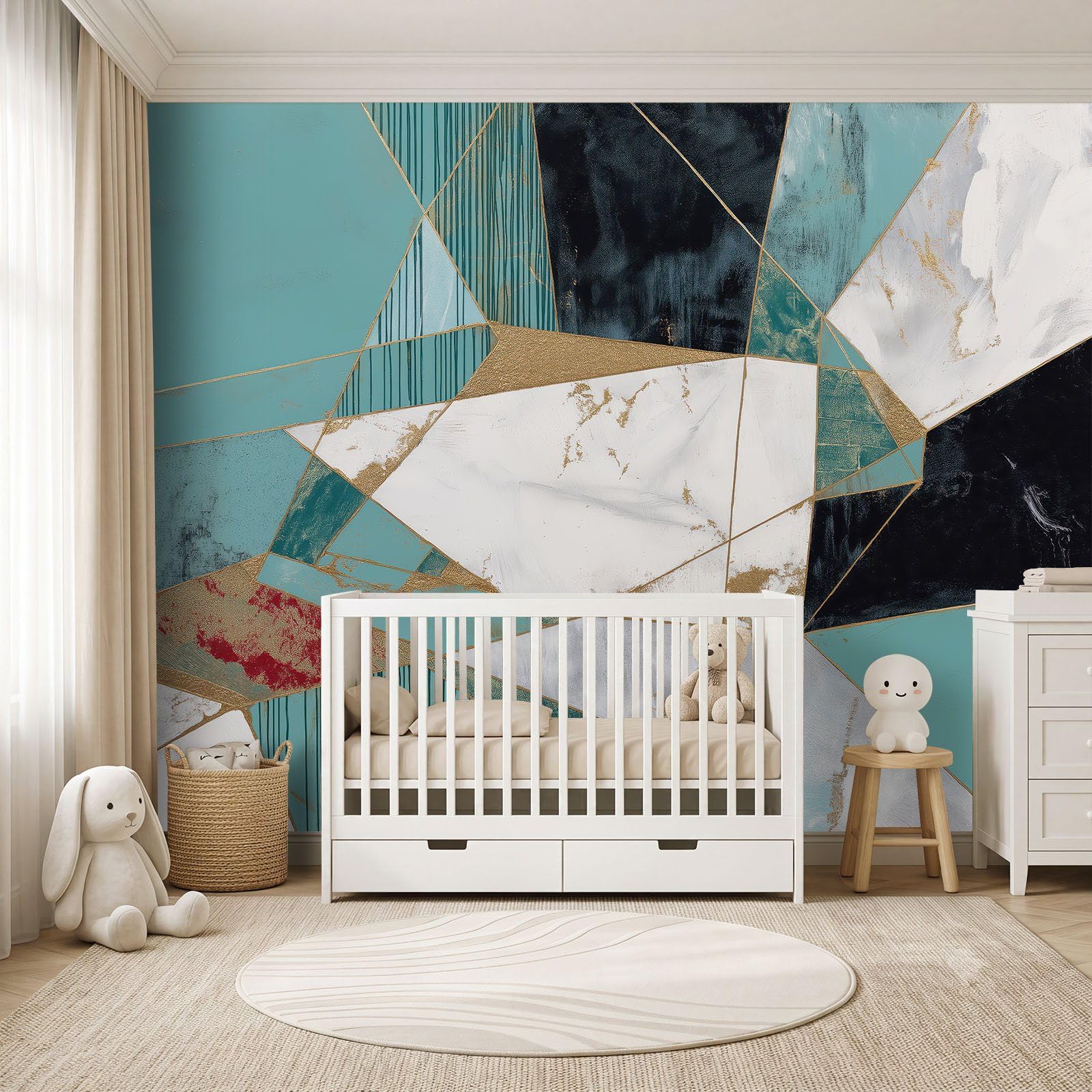 Carta da parati fotografica in tessuto non tessuto, motivo geometrico, 400 x 280 cm, per soggiorno, camera da letto, cameretta dei bambini, effetto 3D, effetto marmo, strisce patchwork