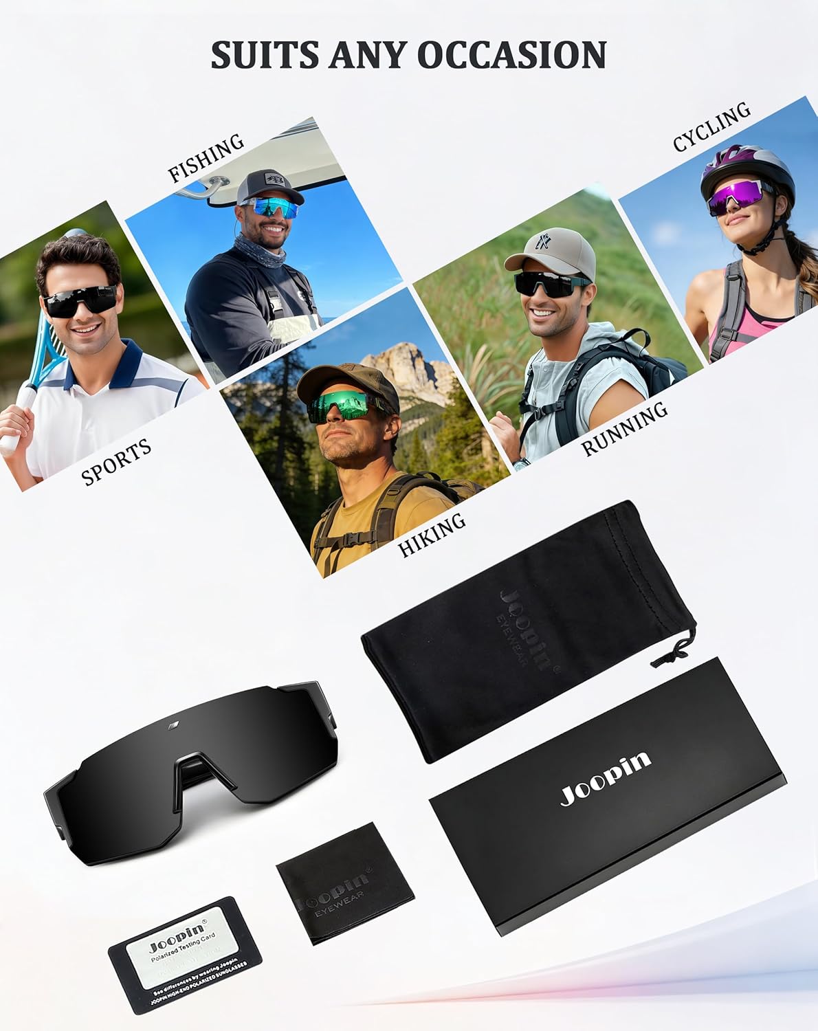 Joopin Oversized Sunglasses Over Glasses Men Women Polarized Fit Over Sun Glasses UV400 Sports Shades Running Fishing