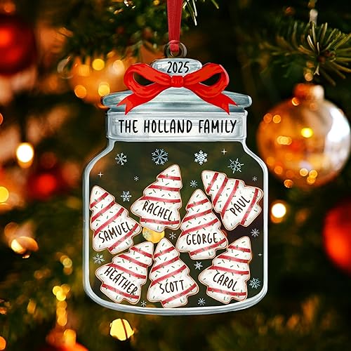 Christmas Cookie Jar Personalized Ornament, 2D Acrylic - 3.5 Inches,